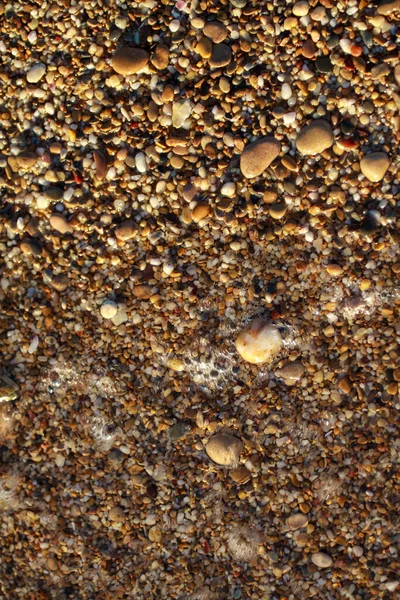 Sea Pebbles Colored Granite Beach Background Stones Shore Beach Sand — Stock Photo, Image