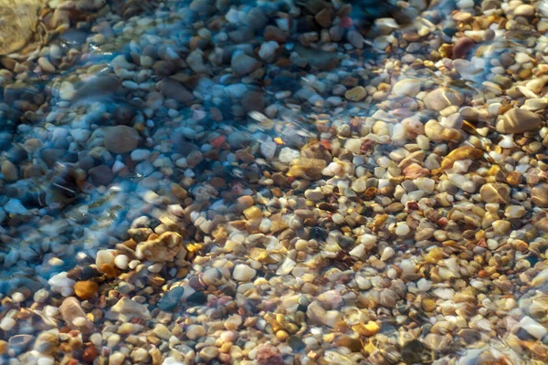 Guijarros Mar Granito Color Las Piedras Fondo Playa Orilla Playa — Foto de Stock