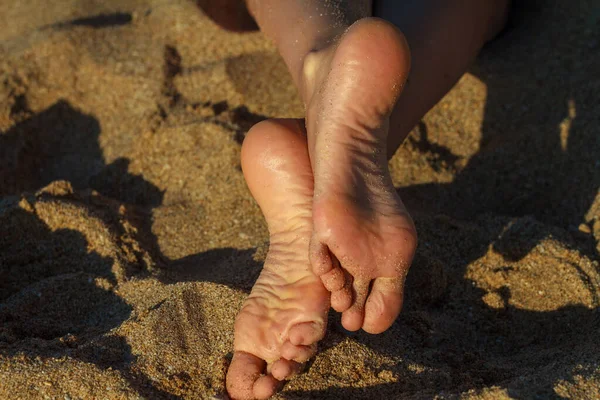 Dedos Menina São Saudáveis Bonitos Dedos Dos Pés Bem Tratados — Fotografia de Stock