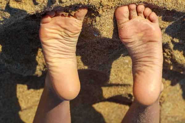 Dedos Menina São Saudáveis Bonitos Dedos Dos Pés Bem Tratados — Fotografia de Stock