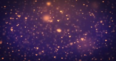 Turuncu kalp simgeler hareket döngü