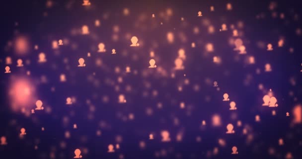 Циклічна анімація сучасні рухомі помаранчеві піктограми додавання значків друга — стокове відео