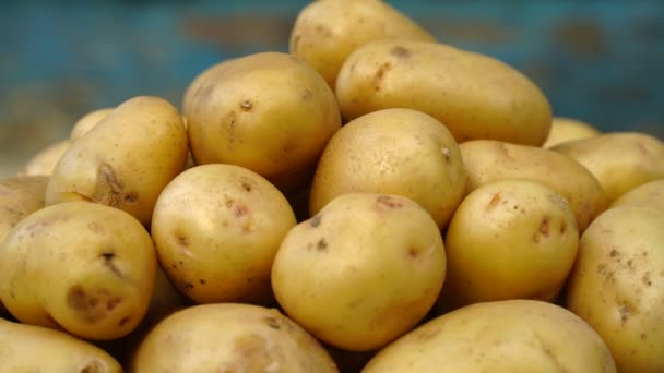 Pila de patata movimiento de rotación de fondo . — Vídeos de Stock