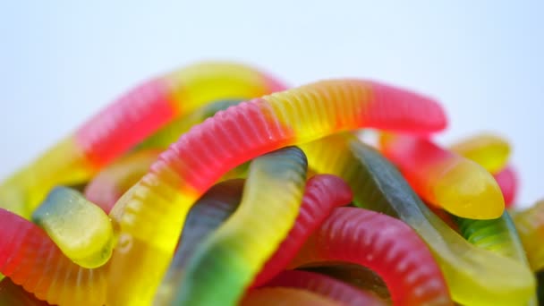 Materiał filmowy jasne smaczna Marmolada kolorowe galaretki cukierki Obróć — Wideo stockowe