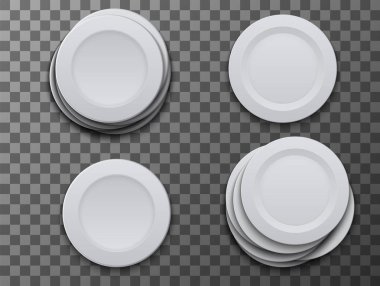 Şeffaf arkaplanda vektör modern tabak.