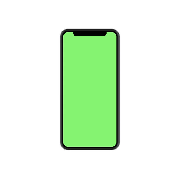 Vector moderno concepto de smartphone con pantalla verde sobre fondo blanco . — Archivo Imágenes Vectoriales
