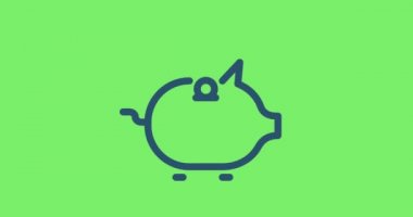 Para aşağı ile domuz bankacılık animasyon.