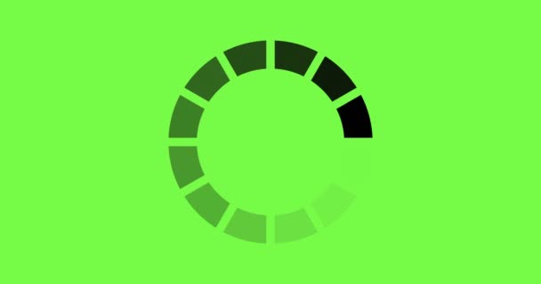 Animación - icono de círculo de carga sobre fondo verde . — Vídeo de stock