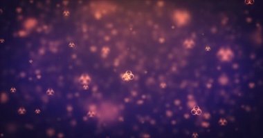 Loopable animasyon turuncu radyasyon simgeleri arka plan hareketli modern.