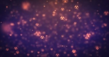 Loopable animasyon turuncu radyasyon simgeleri arka plan hareketli modern.