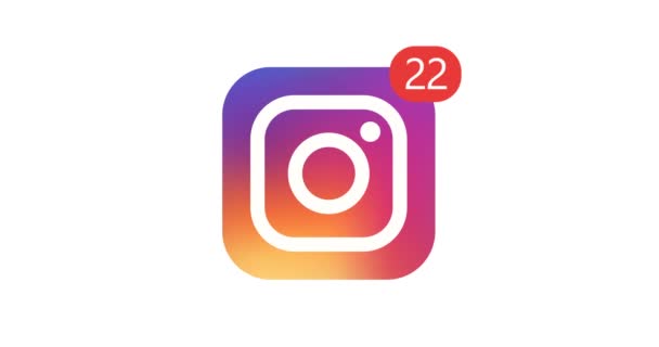 Samara, Russian Federation - August 1, 2018: Editorial animation. Instagram logo icon with counter likes, followers. Instagram most popular social network for the placement of photos and video — Stock Video