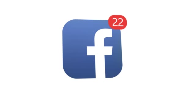 Samara, Russian Federation - August 4, 2018: Editorial animation. Facebook logo icon with counter likes, followers. Facebook is the most popular social network in the world. — Stock Video