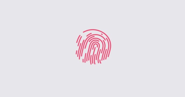 Animation biometrisches System zur Identifikation von Fingerabdrücken. Konzept des Business Security Codes — Stockvideo