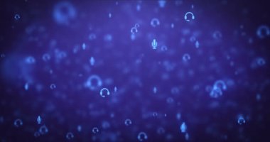 Loopable animasyon mavi mikrofon simgeleri arka plan hareketli modern.