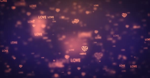 Animação Loopable moderno movimento laranja coração ícones fundo . — Vídeo de Stock