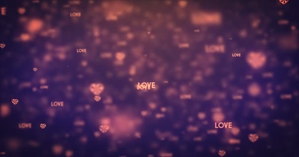 Animação Loopable moderno movimento laranja coração ícones fundo . — Vídeo de Stock