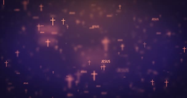 Loopable animation modern moving orange church icons background. — Stock Video