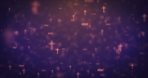 Loopable animation modern moving orange church icons background. — Stock Video