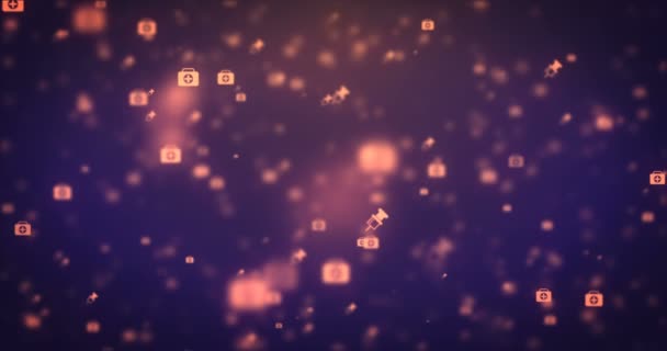 Циклическая Анимация Современный Движущийся Оранжевый Медицинский Фон Кадров — стоковое видео