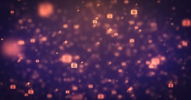 Циклическая анимация Современный движущийся оранжевый медицинский фон — стоковое видео