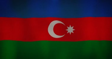 Azerbaycan bayrağı kumaş doku rüzgarda sallayarak.