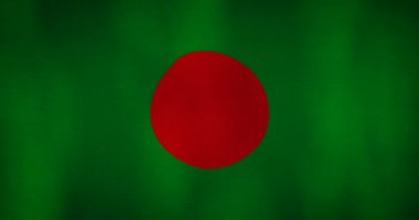 Rüzgarda sallayarak Bangladeş bayrağı kumaş doku.