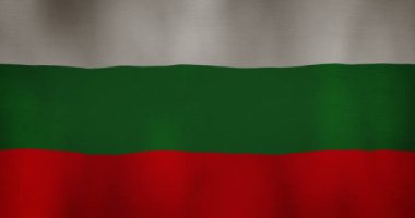 Bulgaristan bayrağı kumaş doku rüzgarda sallayarak.