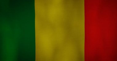 Rüzgarda sallayarak Mali bayrak kumaş doku.