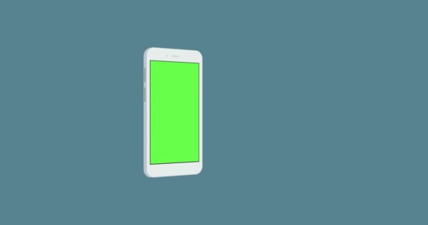 Smartphone con pantalla verde rotar fondo — Vídeo de stock