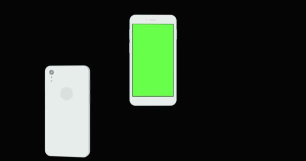 Smartphone con pantalla verde rotar fondo — Vídeos de Stock
