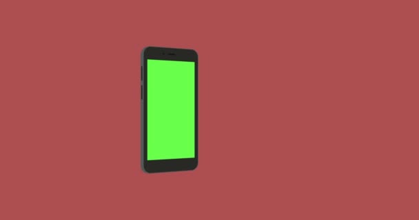 Smartphone con schermo verde ruotare sfondo — Video Stock