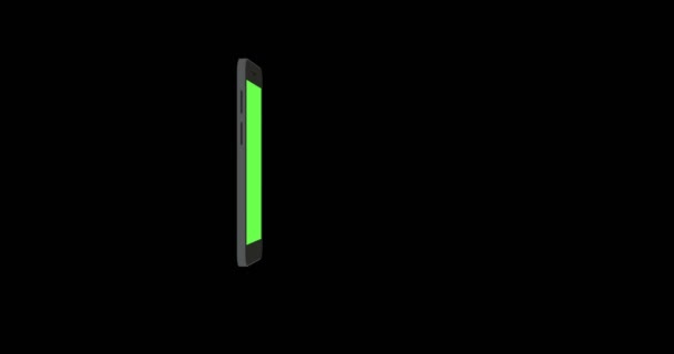 Smartphone con pantalla verde rotar fondo — Vídeo de stock