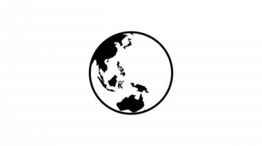 Planet earth düz simgesi arka plan iplik