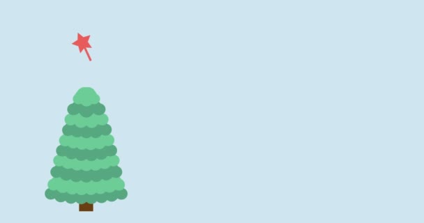 Árvore de Natal plano estilo fundo — Vídeo de Stock