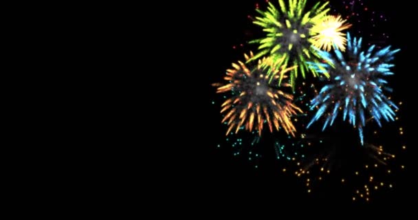 Animation modern fireworks background. — Stock Video