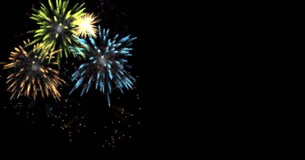 Animatie moderne vuurwerk achtergrond. — Stockvideo