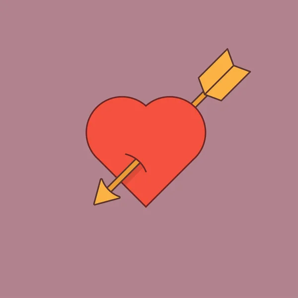 Concetto vettoriale la freccia danneggia lo sfondo del cuore — Vettoriale Stock