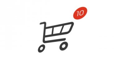 animasyon alışveriş sepeti simgesiyle counter online emtia beyaz zemin üzerine eklendi. 4 k görüntüleri ile alfa mat