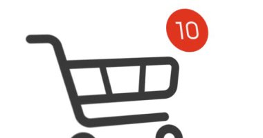 animasyon alışveriş sepeti simgesiyle counter online emtia beyaz zemin üzerine eklendi. 4 k görüntüleri ile alfa mat