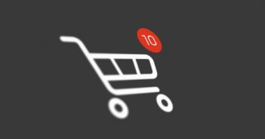 Alışveriş Sepeti simgesini sayacı ile online emtia beyaz zemin üzerine eklendi.