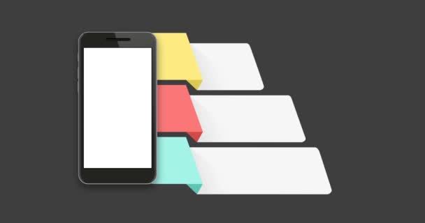 Infográficos telefone móvel — Vídeo de Stock