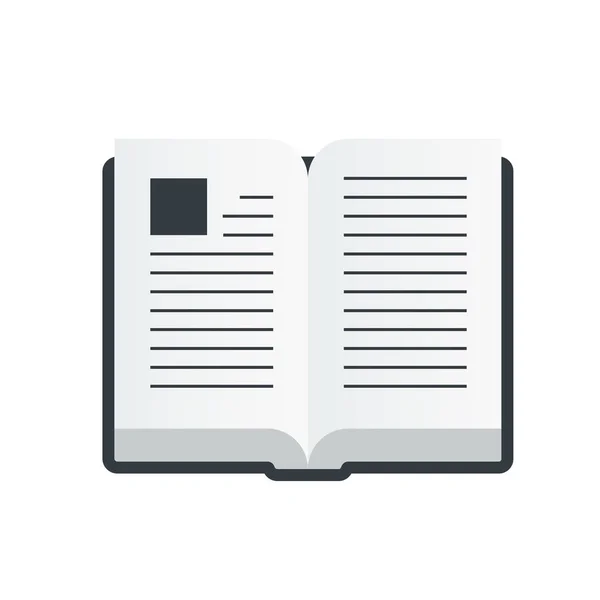 Icono de libro abierto vectorial en un estilo plano aislado sobre fondo blanco . — Vector de stock