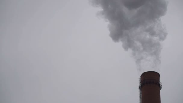 Chimeneas industriales emiten contaminantes tóxicos al cielo contaminando el medio ambiente — Vídeo de stock