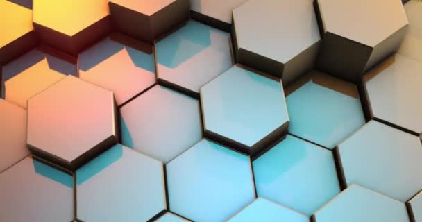 Аннотация петли Красочные Hexagon Honeycomb Background — стоковое видео