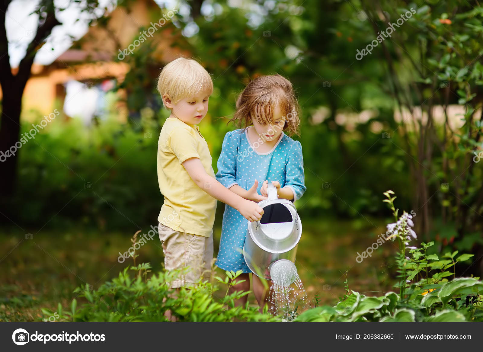 cute little boy and girl