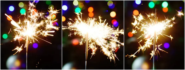 Colagem Brilhos Brilhantes Com Árvore Natal Fundo Férias Inverno Conceito — Fotografia de Stock