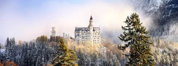 Bayern Tyskland November 2017 Fantastisk Scen Kungliga Slottet Neuschwanstein Och — Stockfoto