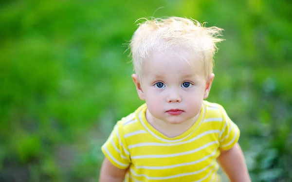 Outdoor Portrait Stylish Toddler Boy — Stock Photo, Image
