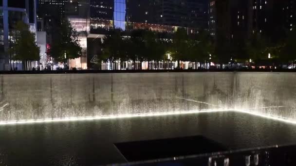 New York Usa Října 2018 Reflecting Pool Nový Yorks Memorial — Stock video