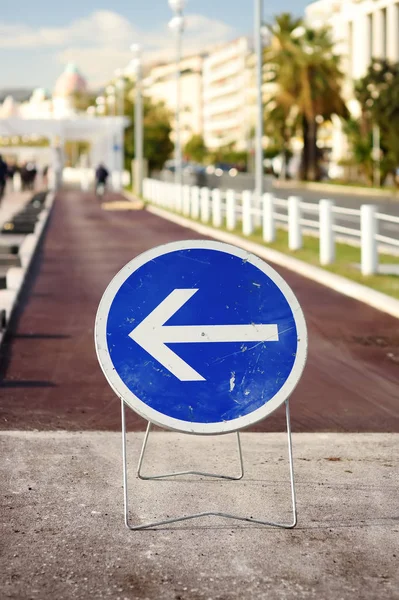 Sign Objížďky Silnicích Města Dopravní Značka — Stock fotografie